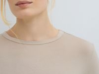 Лонгслив с шёлком, Бежевый