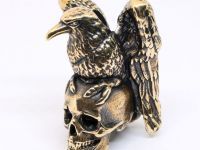 Бусина для темляка Ворон с черепом, бронза