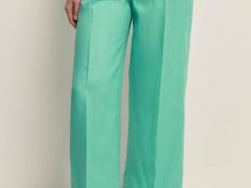 Брюки из конопляной ткани широкого кроя