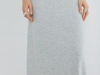 Вязаная юбка с кашемиром, Серый