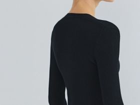 Вязаное платье мини, Черный