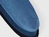 Высокие носки в рубчик, 3 пары, Синий