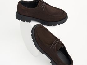 Лоферы из натуральной замши, Коричневый