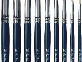 Кисть щетина №8 круглая Альбатрос "Байкал" длинная ручка синяя