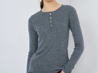 Джемпер с воротником на пуговицах, Серый