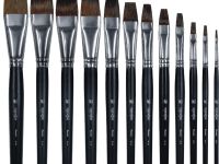 Кисть белка №8 плоская Альбатрос "Профи" длинная ручка