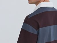 Поло в полоску из хлопка, Фиолетовый