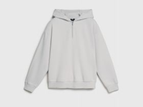 Толстовка на молнии с капюшоном, Белый