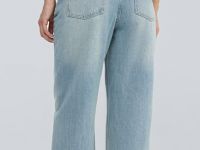 Широкие джинсы с высокой посадкой, Голубой