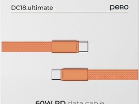 Кабель Pero DC-18 USB-C / USB-C 1,5 м 3 А Оранжевый
