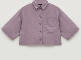 Рубашка изо льна с коротким рукавом