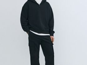 Толстовка с капюшоном на молнии, Черный