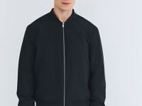 Утеплённый бомбер, Синий