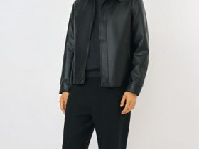 Куртка из искусственной кожи, Черный
