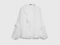 Блузка из шифона с рюшами, Белый