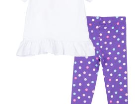 Комплект трикотажный для девочек: фуфайка (футболка), брюки (легинсы)