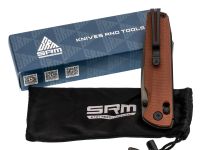 Складной нож SRM Terrier 258L-MN2, сталь 140Cr, рукоять коричневая микарта