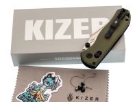 Складной нож Kizer Drop Bear 2, сталь Nitro-V, рукоять микарта, зеленый