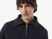 Мужская хлопковая толстовка Lacoste с высоким воротом и застежкой-молнией