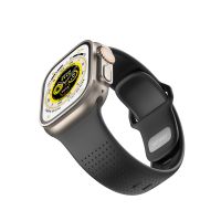 Ремешок WiWU Comf Secur для Apple Watch 44/45/46/49mm силикон (Wi-WB201) (черный)