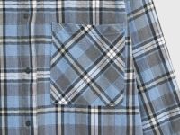 Рубашка в клетку из хлопка, Голубой