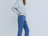 Узкие джинсы с высокой посадкой, Синий