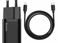 Сетевое зарядное устройство Baseus Super Si Quick Charger 20W Type-C/кабель Type-C-Lightning 100см (TZCCSUP-B01) (черный)