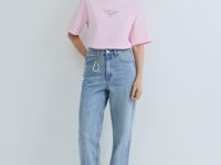 Футболка с принтом, Розовый