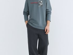 Футболка из плотного джерси с принтом, Серый