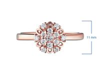 Классическое кольцо из красного золота с бриллиантами э0201кц10170800