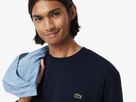 Мужская хлопковая футболка Lacoste с коротким рукавом