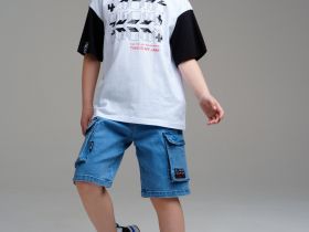 Шорты текстильные джинсовые для мальчиков