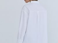 Свободная рубашка из хлопка, Белый