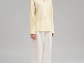 Свободная рубашка изо льна и хлопка