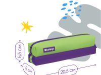 Пенал-косметичка Berlingo "Envy", 205*50*55 мм, 2 отделения, зеленый