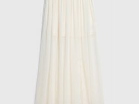 Юбка из шифона, Бежевый
