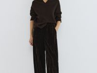 Джемпер поло из пушистой пряжи, Коричневый