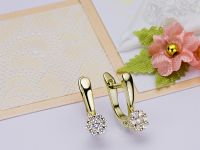 Серьги из желтого золота с бриллиантами э0301сг04152800