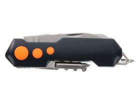 Нож перочинный Stinger 96 мм, 15 функций, черный/оранжевый, в блистере