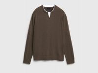 Джемпер с V-вырезом, Коричневый
