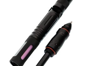 Тактическая ручка для выживания  с фонариком 11 в 1, розовая