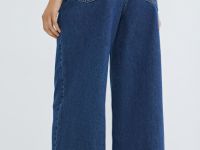 Широкие джинсы с высокой посадкой, Синий