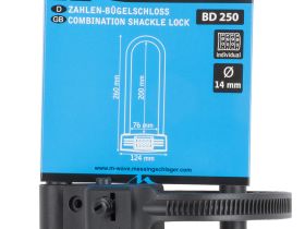 Замок-скоба ACME M-Wave 124x260 мм, кодовый замок, крепление к велосипеду (черный)