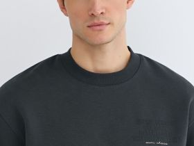 Базовый свитшот с принтом, Серый