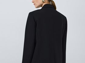 Двубортный жакет, Черный