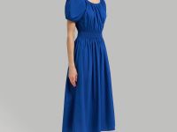 Платье миди с эластичным поясом