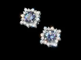 Пусеты из белого золота с танзанитами э4760пс07250361_white