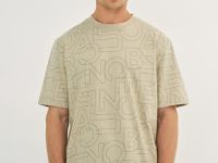 Футболка с принтом, Бежевый