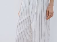 Широкие брюки со льном, Бежевый