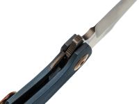 Складной нож Assassin knives Mini Rex Flipper, сталь Damascus, рукоять титан, синий